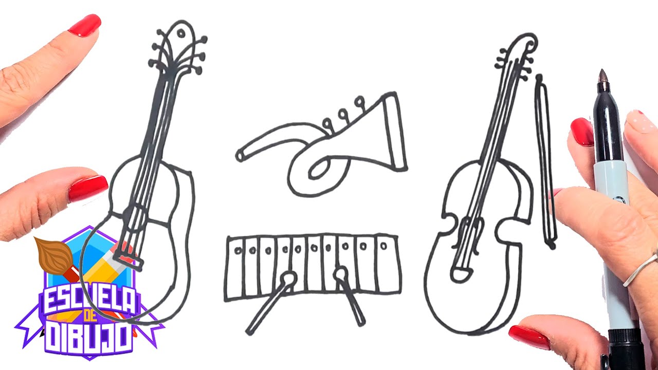 imágenes de instrumentos musicales para dibujar