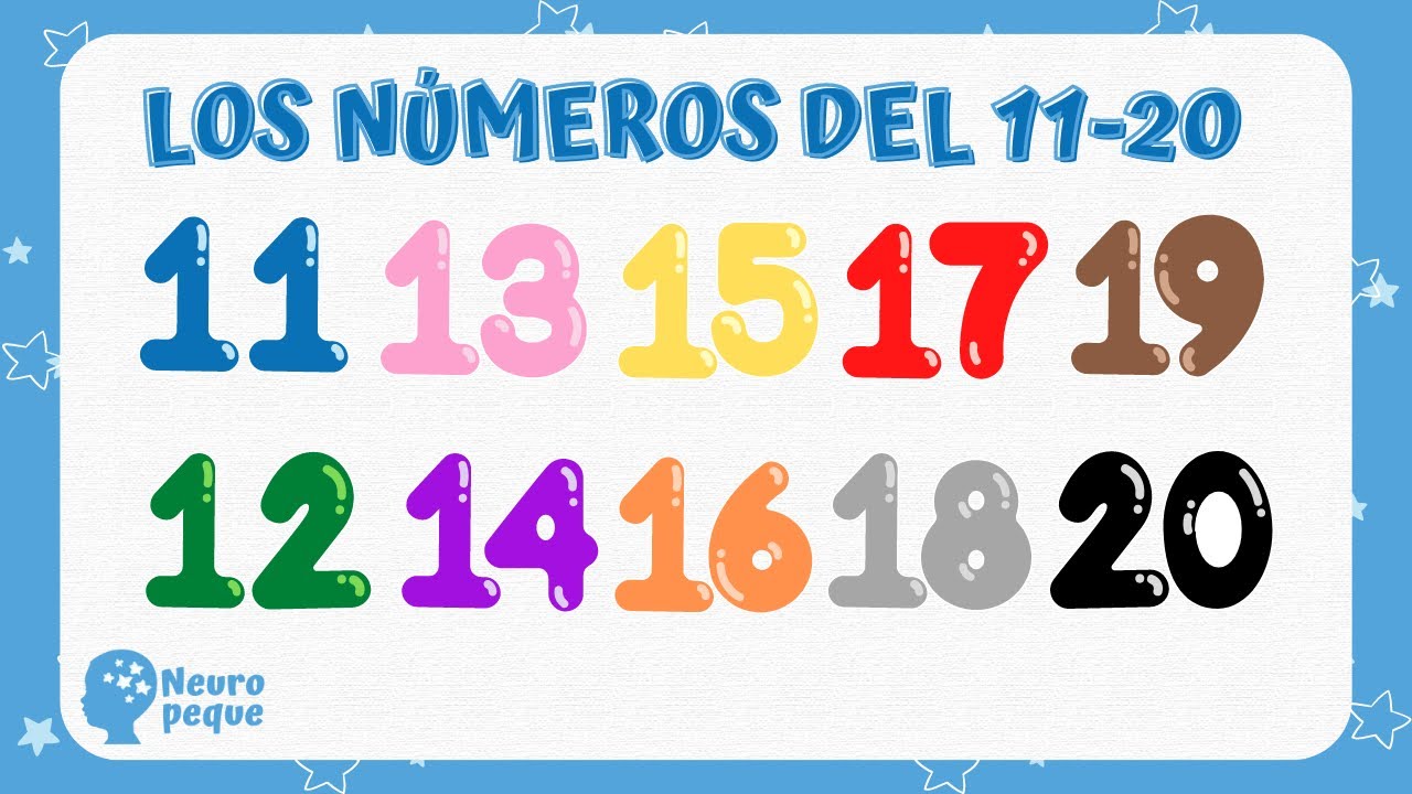 numeros del 11 al 19 para colorear