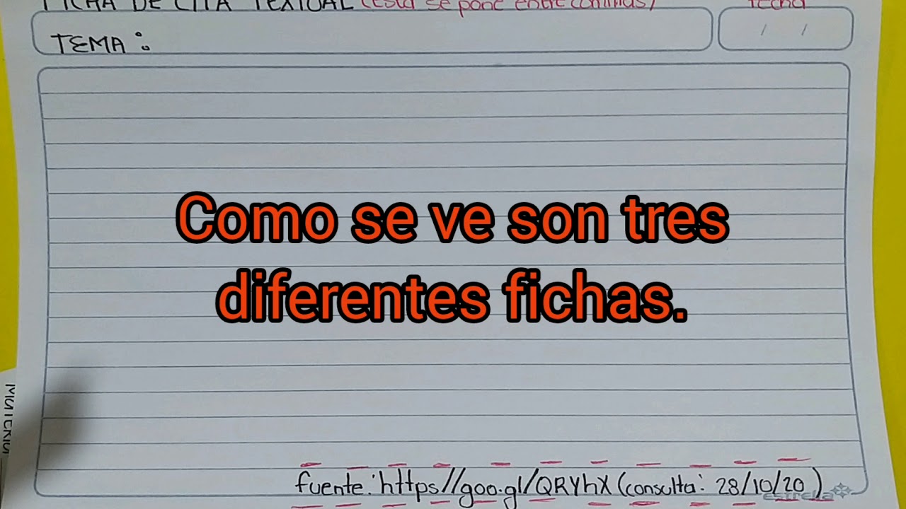 que datos lleva una ficha de resumen