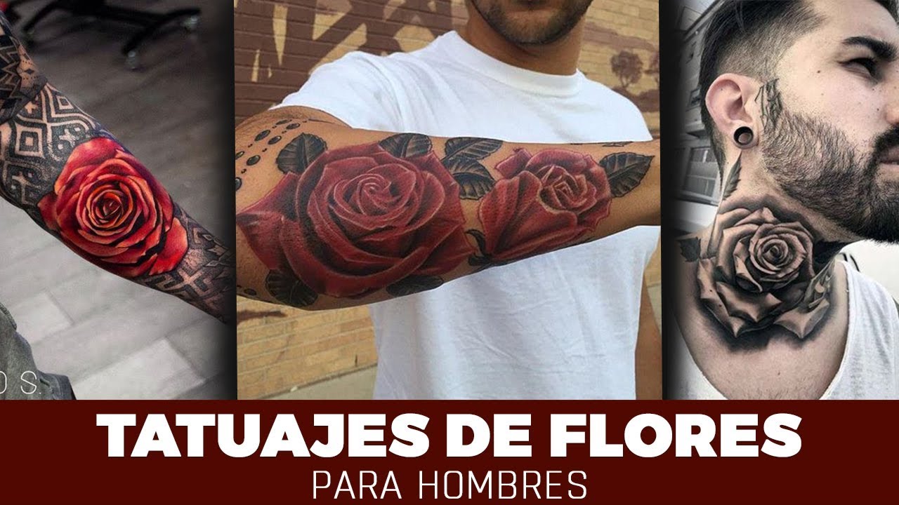 tatuaje de rosas en el hombro para hombre