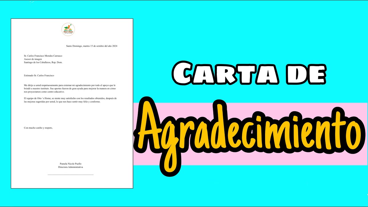 carta de agradecimiento a mi directora