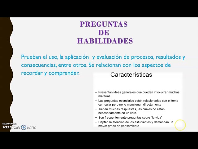 ejemplos de preguntas de conocimientos y habilidades