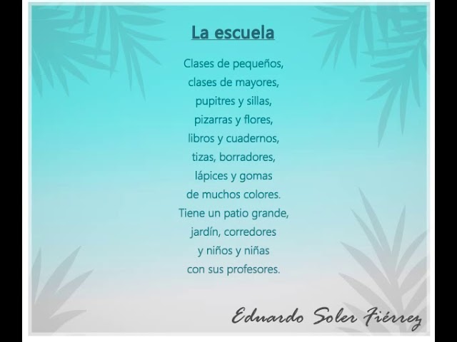 poemas que hablen de la escuela